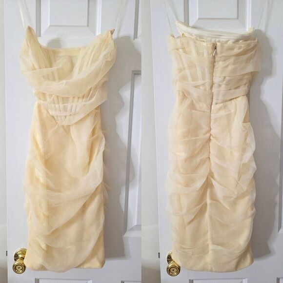 House of CB Leila ivory mesh strapless corset dress XS $195 - Picture 3 of 11